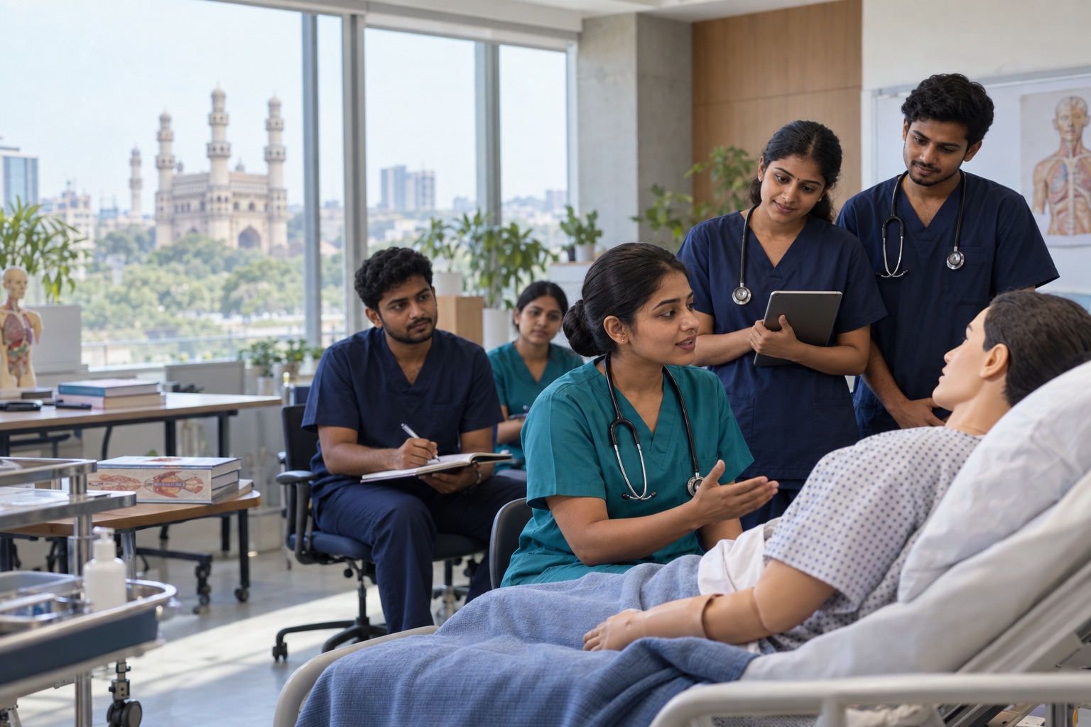 Indian nurses taking part in a clinical communication training session